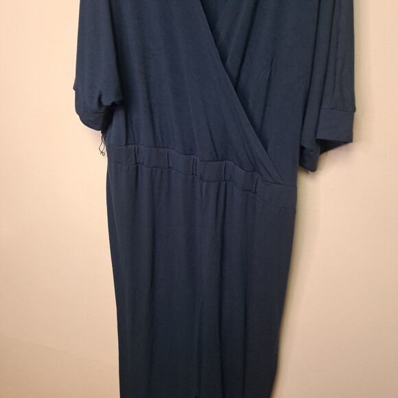 Eloquii Refinery 29 Navy Blue Wrap Tie Waist Jumpsuit Womens Plus 24 Refinery29 - Picture 5 of 13